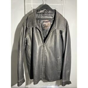 Brave Soul Imitation Leather Jacket Coat Men's XXL Black Insulated 2XL Nice!